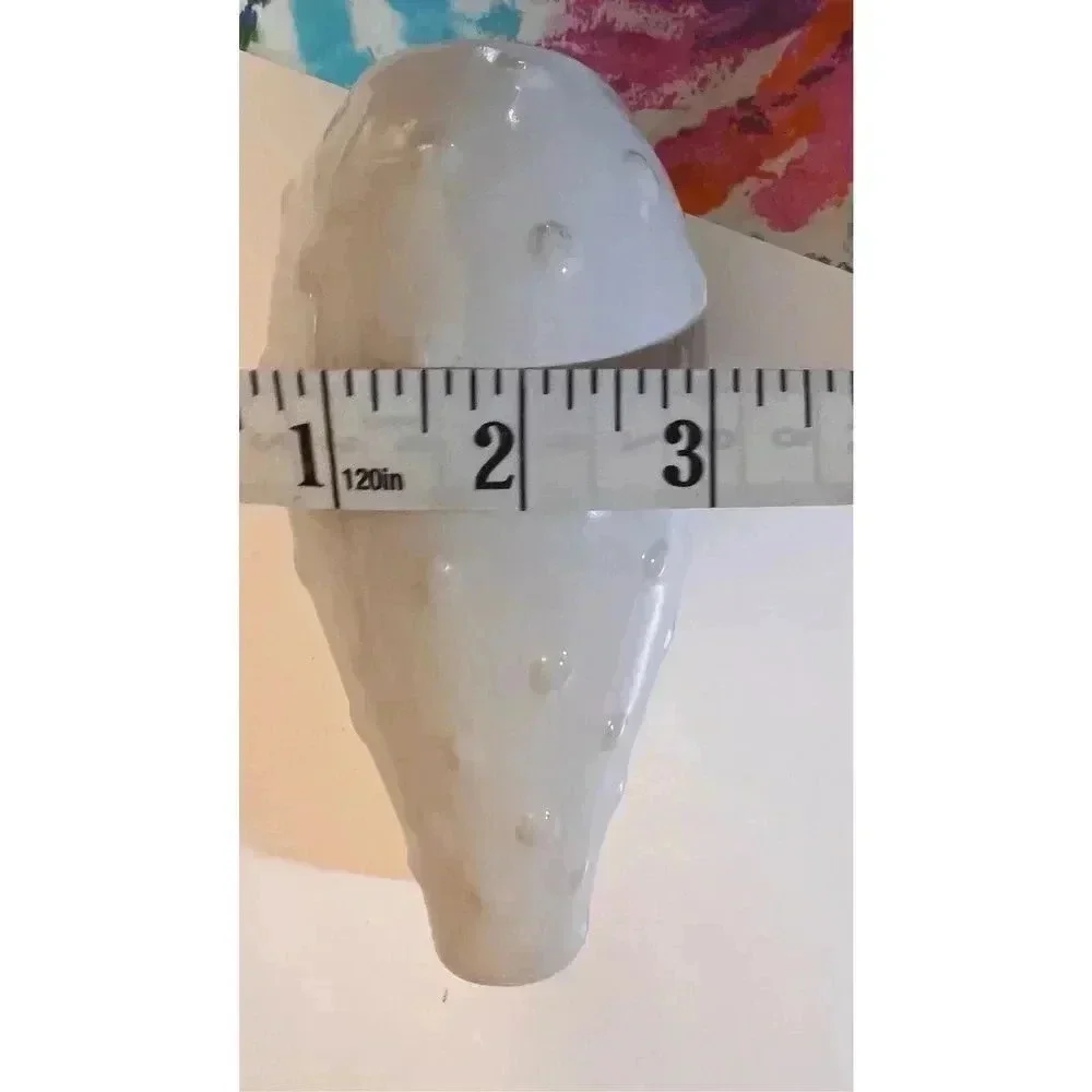 Bud Vase Matte cream White Art Pottery Gourd Pear Shape MCM Raised Dots Numbered